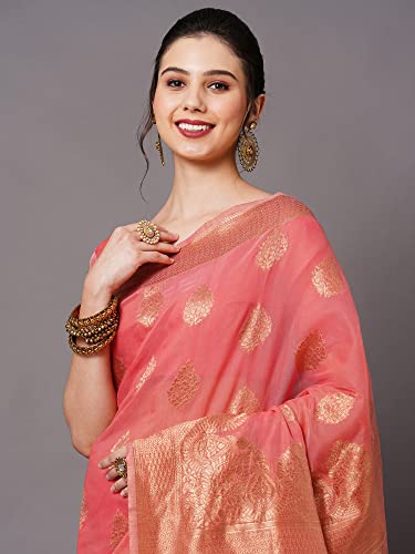 Image of AKHILAM Women's Cotton silk Woven Design Saree With Unstitched Blouse Piece(COTFLW09 Parent)