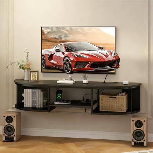 Rack para TV, Armário para TV Multifuncional com Tomadas, Rack Su...