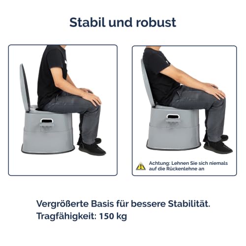 Bonnlo Campingtoilette Tragbare Reisetoilette, Abnehmbarer Inneneimer Mobile Toilette Mit Sitz, Deckel und Toilettenpapier-Halter, für Camping