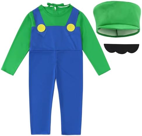 Sukyfecde Super Brothers Costume Dress Kids Girls Mario Luigi Cosplay Hats Halloween Birthday Party Fancy Dresses Up Outfits 4 416rRjFs CL. AC