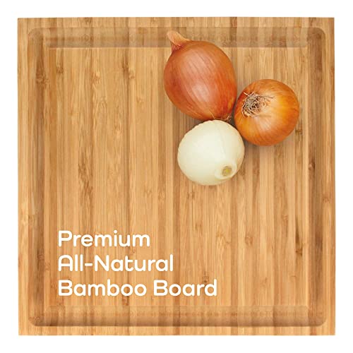 Tabla de Cortar de Bambú Premium con Ranuras para Jugos – 11" x 11" x 0.75" – 1 Pieza miniatura 7