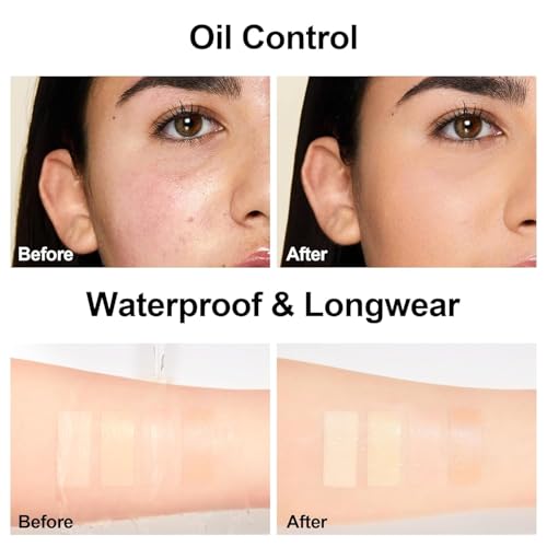 FV 2 Pack Waterproof Foundation, Lightweight & Medium Coverage Foundation with Matte Finish, Oil Control Long Lasting Liquid Foundation Makeup for Oily Normal Skin (Classic Ivory, 1.05 fl.oz)