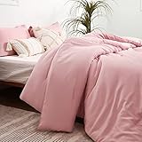 ROSGONIA Dusty Pink Comforter Set Queen- 3pcs (1 Comforter & 2 Pillowcases) Dusty Rose Queen Comfort