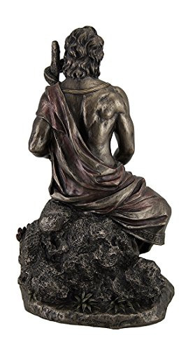 Estatua de Asclepio Dios Griego Medicina Bronce 10 pulg miniatura 4