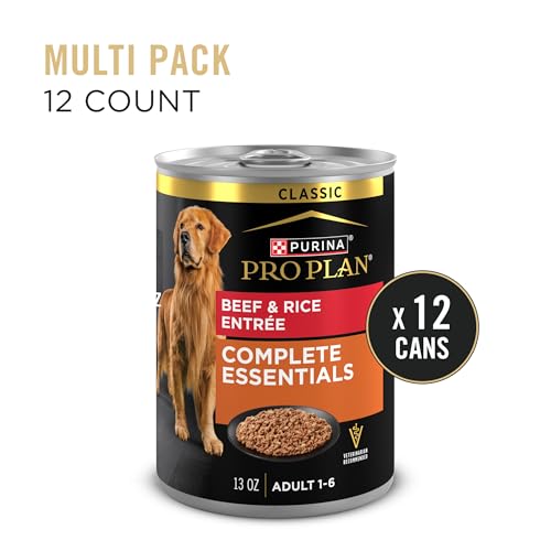 Image of Purina Pro Plan Complete Essentials Classic Pate Dog Food,Beef and Rice Entree - 13 oz. Cans,(Pack of 24)