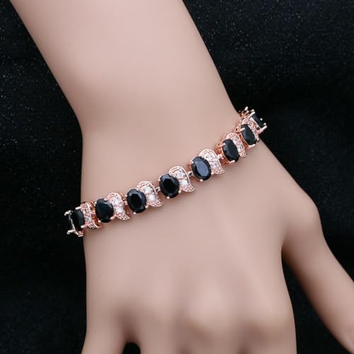Image of LMXXVJ Fashion Tennis Bracelet Created Emerald White Gold Plated Charm Bracelet Gifts Jewelry for Women