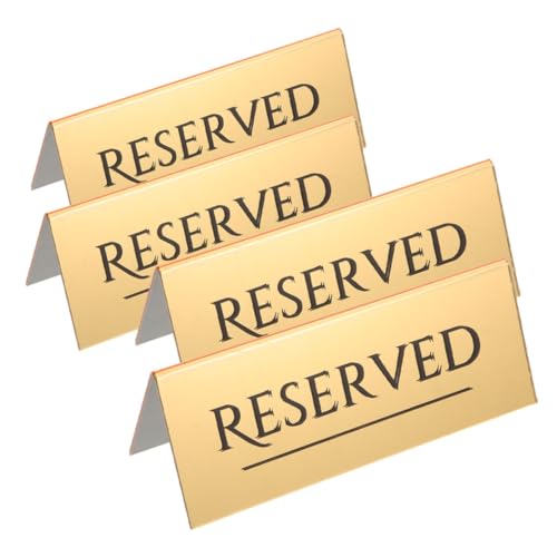 BCOATH 4Pcs Acrylic Reserved Sign for Weddings Restaurants Elegant Table Signage for Efficient Seating Arrangements Durable Sturdy Reserved Seating Signs