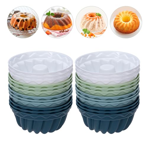 MumdoYAL 24er Set Gugelhupfform Silikon – Gugelhupf Backform aus BPA-freiem Silikon für Muffins und Cupcakes (24)