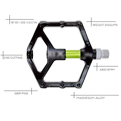 Pédales de vélo VTT orange en alliage avec roulements scellés