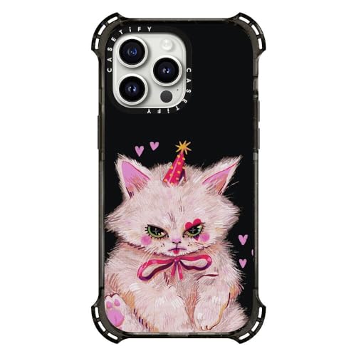 Coque MagSafe iPhone 15 Pro Max robuste avec motif Clown Kitty noir transparent - 3