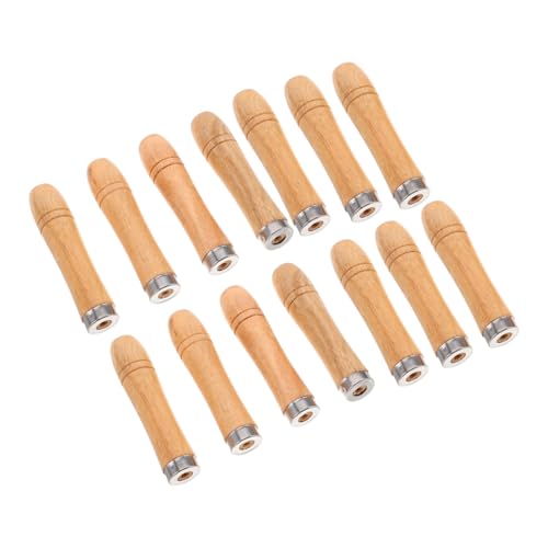 BCOATH 14pcs Bbq Skewer Grips with Removable Wood Handle Ergonomic Scald Design for Bbq Forks Lightweight Portable Grilling Utensils for Outdoor Picnics Cookouts