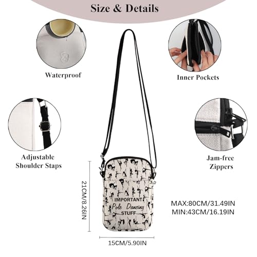 PWHAOO Pole Dancer Gift Important Pole Dancing Stuff Crossbody Bag Pole Dancing Lover Bag Pole Dance Coach Teacher Gift2
