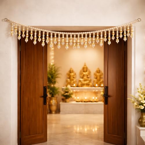 Image of Rajasthan Kraft Handmade Beaded Door Toran - 40 Inch in Size, for Home Decor, Festive Decor, Housewarming Gifts (T0059)
