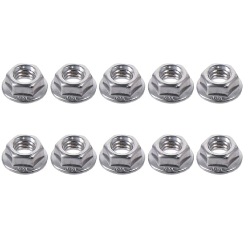HOBBYIN M3 M4 M5 M6 Serrated Flange Hex Lock Nuts, 304 Stainless Steel, 10Pcs(M6)