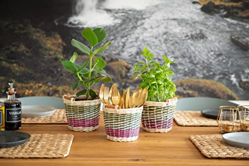 Decorasian - Set da 3 cestini intrecciati in