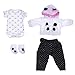 YUNYI Vestiti per Bambole Reborn 16-18'- Accessori per Vestiti per Neonati 4 Set di Abbigliamento Coordinato Completo da Panda Neonati Regalo di Compleanno di Natale per Bambina