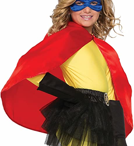 Capa de disfraz infantil de superhéroe roja miniatura 1