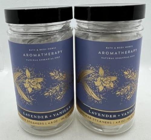 2 Shower Steamers Bath Body 4.8 OZ / 136 G Bottle 6 Tablets Aromatherapy Lavender Vanilla Steamers