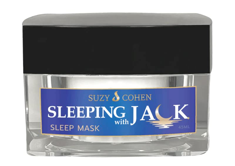 Suzy Cohen Sleeping with Jack Sleep Mask with Hyaluronic Acid and Jackfruit Extract. Face Moisturizer for Women with anti-aging ingredients for more collagen, elasticity and supple skin