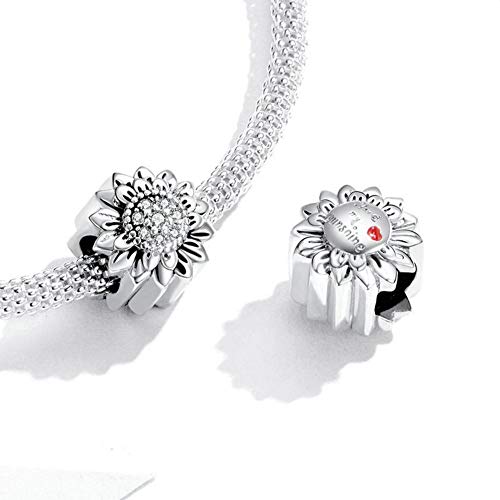 Sterling Silver Sunflower Charm for Pandora Charm Bracelet3