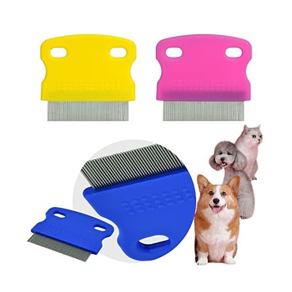 1 Stück Katzenkamm, Flohkamm für Katzen, Hunde, Läuse, Tränen, Fleckenentferner, Kämme, feine Zahnpflege, Werkzeug zum Entfernen von Zähnen (rosa) – Bild 4