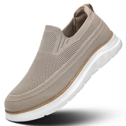 Image of Men's Walking Boat Shoes Slip On Casual Loafers Non Slip Comfortable Lightweight Work Driving Shoes