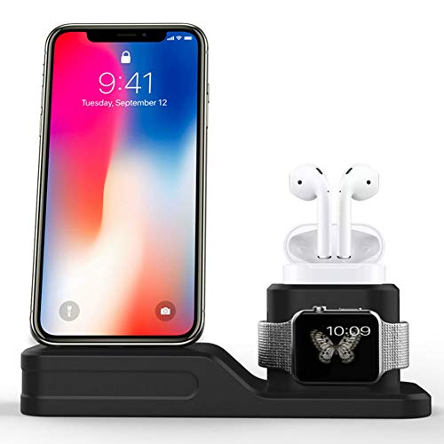 kisreal Charging Stand 4 in 1 Cell Phone Docking Holder Compatible with Apple Watch,iPhone,Airpods,Apple Pencil