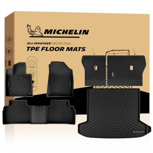 Image of Michelin Vehicle Mats for 2022-2026 Hyundai Tucson Gas (6 Piece) | Not Fit Hybrid or PHEV, All-Weather Floor Liner, Custom Fit, Durable TPE, Non-Slip