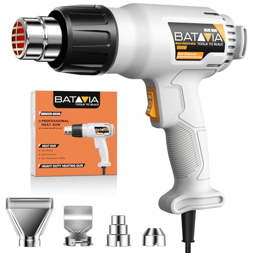 Heat Gun - BATAVIA Dual Protection Fuses 1800W Heavy Duty Fast Heat Hot Air Gun with 752℉&1112℉...