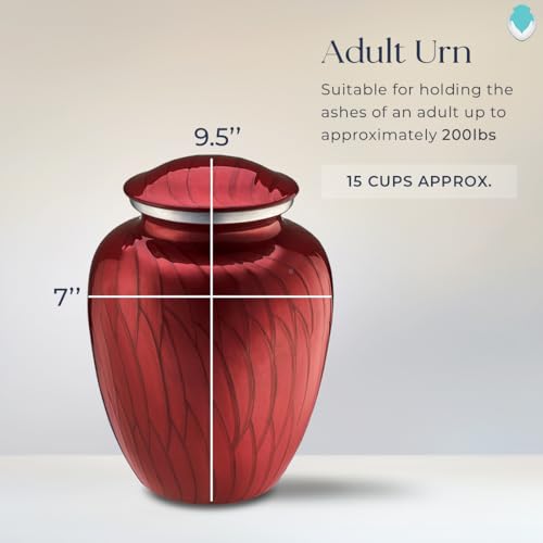 Image of Geturns Embrace Adult Personalized Picture Cremation Urns for Human Ashes I Large Photo Pearl Candy Red Funeral Urn for Men and Women I 200 lbs