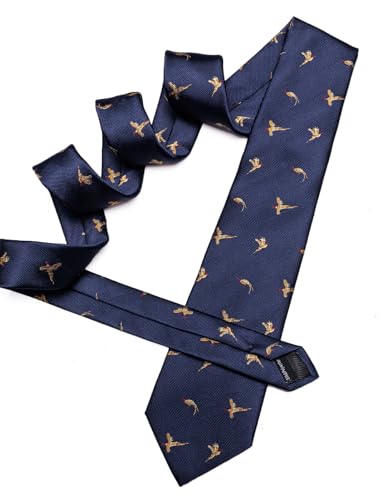 Image of Barry.Wang Silk Ties for Men Fun Necktie and Tie Clip Set for Wedding Party Business Formal Extra Long