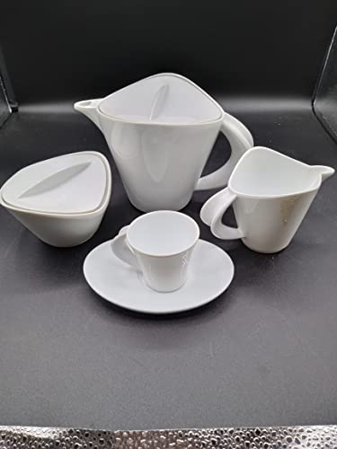  RICHARD GINORI servizo caffe\' Mod. FUNE\' design GIUGIARO 6 tazzine c/piattino+ zucch+lattiera+caffettiera