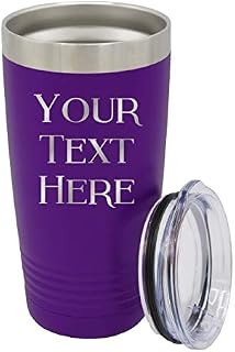 Customized Personalized Stainless Steel Travel Tumbler with Lids and Straws - Engraved Double-Wall