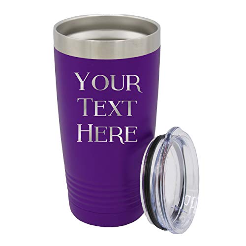 Customized Personalized Stainless Steel Travel Tumbler with Lids and Straws - Engraved Double-Wall