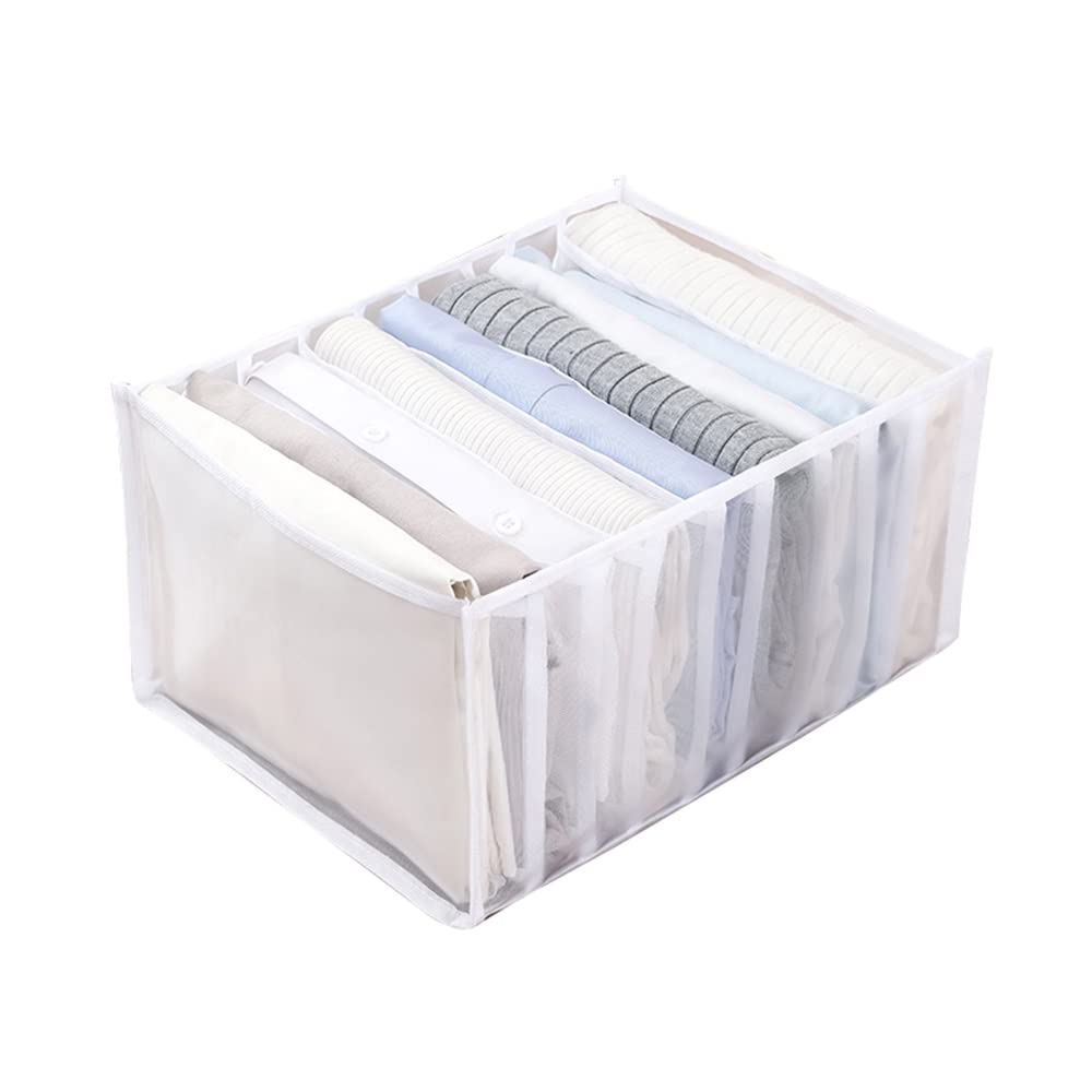 ETRGFTHU Clothes Storage Bag Household Foldable Sorting Wardrobe Sundries/underwear Divider Bag Environmentally Friendly and Durable(White)