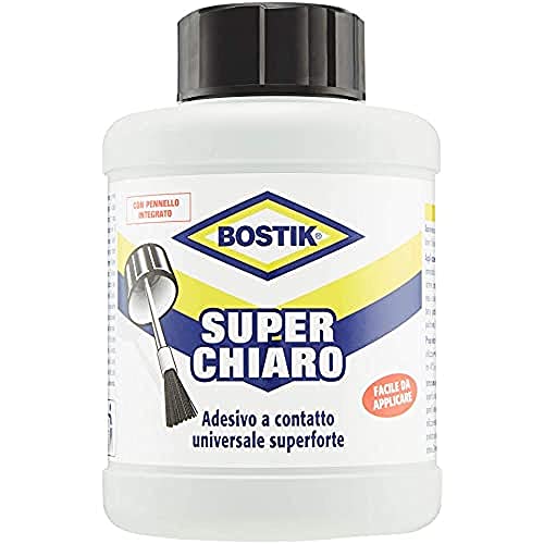 Bostik Superchiaro colla a contatto universale super forte e super rapido flacone con pennello 400ml Giallo