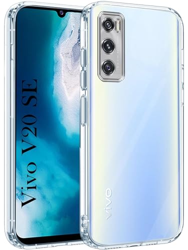 Image of Jkobi Back Cover for Vivo V20 SE (Silicone Clear Shockproof Case with Camera Protection | Soft and Flexible | Transparent)