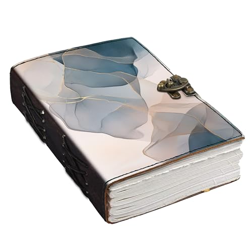 Image of DI-KRAFT Customize Diary with Name with Beautiful UV Prints | Customized Leather Writing Diary Unruled White Paper Journal Personal Notepad Sheets Daily Planner for Gifting (Pattern 10)