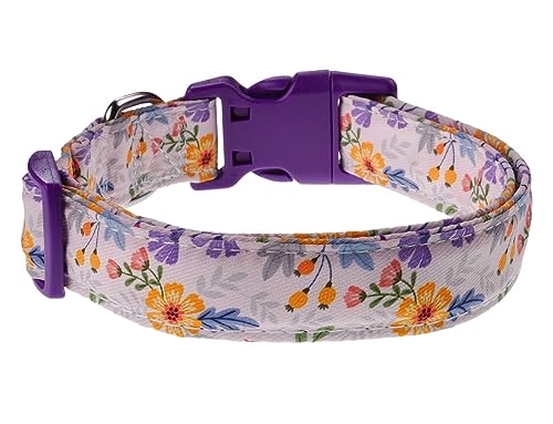 YLrank Dog Collars with Floral Flower Patterns, Soft Adjustable Dog Collars for Small Medium Large Dogs - Image 2