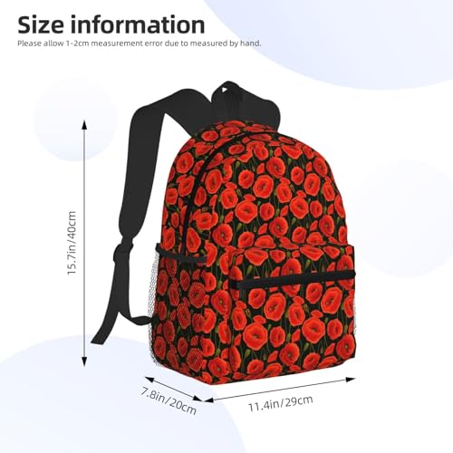 Sac à dos randonnée confortable imprimé coquelicots - 4