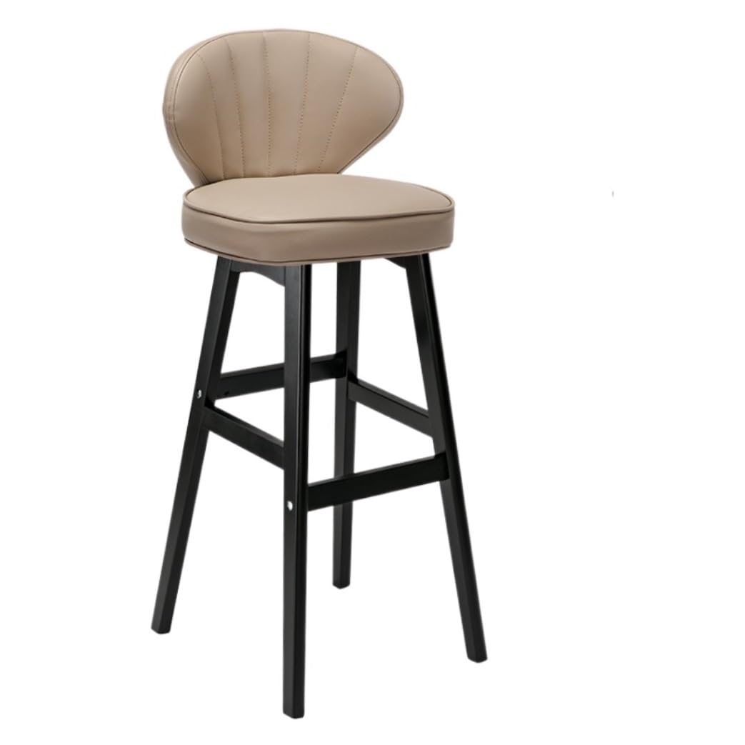 Barstool Bar Stools Counter Stools Bar Chairs Kitchen Bar Stools Bar Chair Breakfast Stools With Padded PU Seat Curved Backrest Black Wood Legs For Counter Bar Stool Barstools ( Color : B , Size : Sea