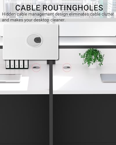 Nykto Office Cubicle Workstation, Office Cubicle Desk, Cubicles Desk with Privacy Panels, Offices Cubicles Workstations with Desks Cable Grommet, for Home/Offices Commercial, 4-Person, Black