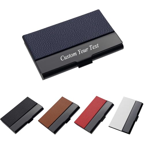 Taikuri Custom Business Card Holder Personalized Engraved Leather Business Card Case Holder...