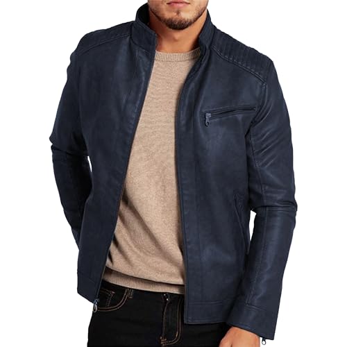 Manteau bomber punk bleu pour homme, la veste idéale pour vos sorties urbaines