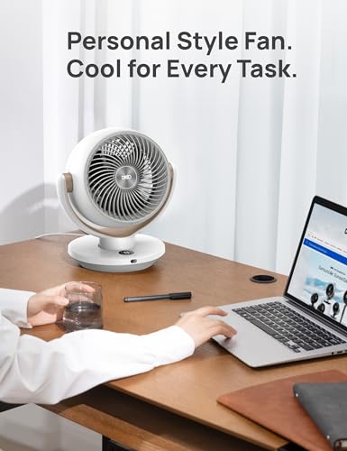 Image of DREO Fan for Bedroom, Desk Air Circulator Fan with Remote, 11 Inch Table Fans for Whole Room, 60ft Powerful Airflow, 120 Vertical Manual +90 Oscillating, 4 Speeds, 8H Timer, Quiet Fan, Home