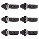FINGERINSPIRE 6 Pairs Leather Sew-On Toggles Closures Cat-Head Shape Black PU Leather Snap Toggle with 2 Snap Fastener Metal Leather Clasp Fastener Replacement Snap Toggle for Shoes Coat Jacket