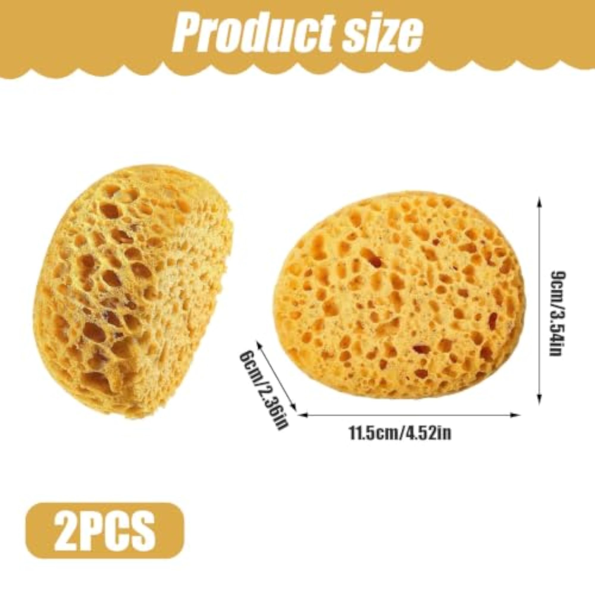 Natural Sponge for Shower, Gentle Skin Cleansing