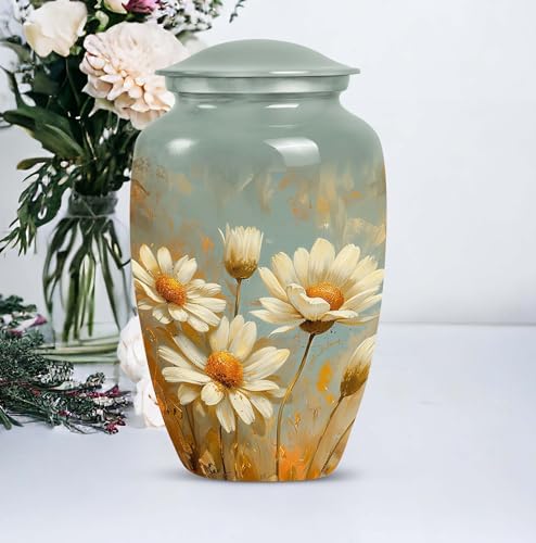 Image of Dance of Daisies Urns for Human Ashes Adult Man Male - Urns for Ashes Adult Female Mother - Urn for Women - Cremation Urn Large (10 inch)