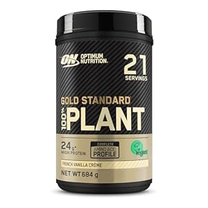 Optimum Nutrition Gold Standard 100% Plant Based Protein Powder for Men and Women, Vegan Protein Shake Powder, Post Workout, or anytime throughout the day, Vanilla Flavour, 21 Servings, 684g