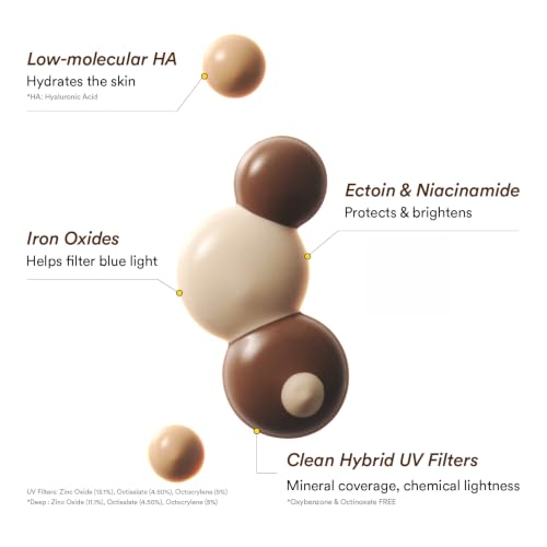 Image of Abib Dewy Tinted Sunscreen SPF 45 (Light) UV Broad Spectrum, Daily Face Moisturizer, Skincare Infused Glow Tube, Mineral&Chemical Hybrid Filter, Lightweight Natural Coverage Korean Skincare 1.69 fl oz